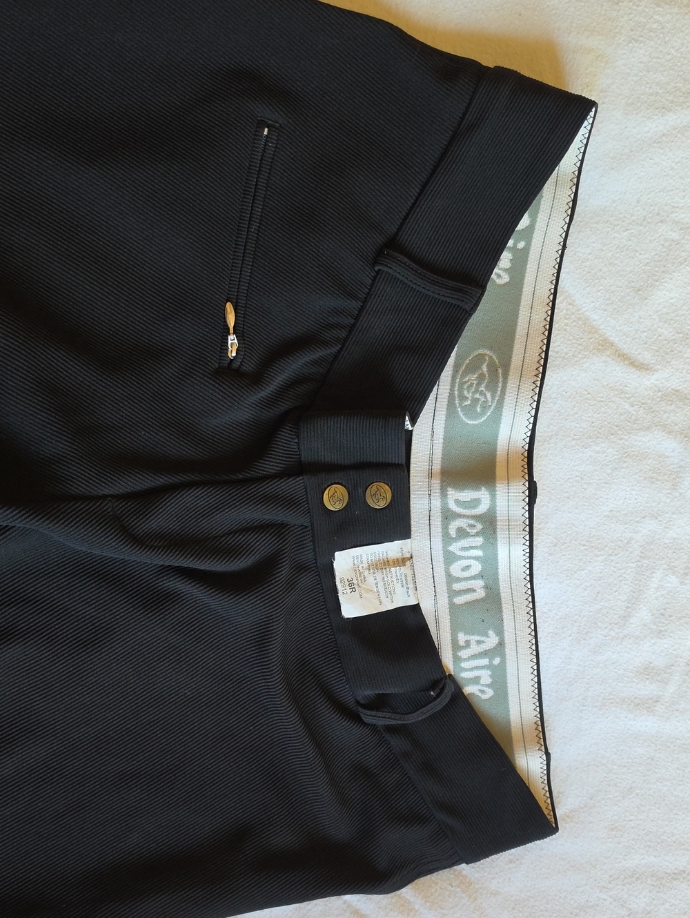 Devon Aire Black Full Seat Equestrian Breeches 36R